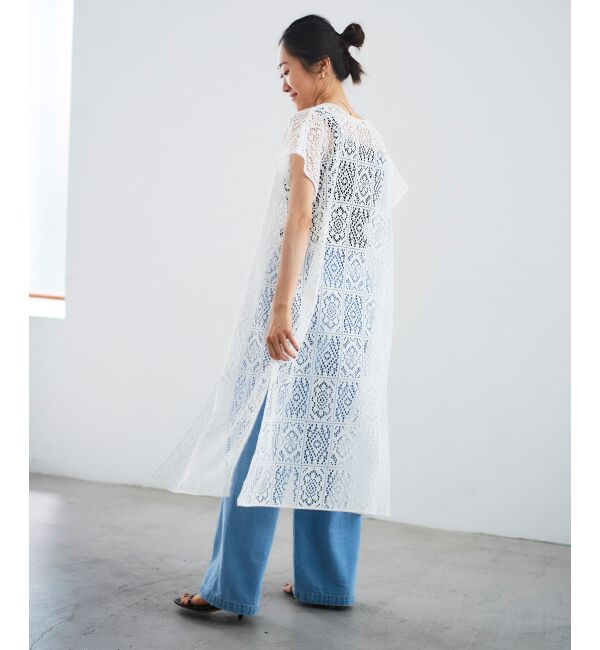 le.coeur blanc「ブロックレースロングジレ」|ベスト・ジレ|