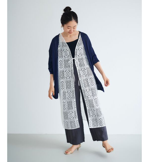 le.coeur blanc「ブロックレースロングジレ」|ベスト・ジレ|