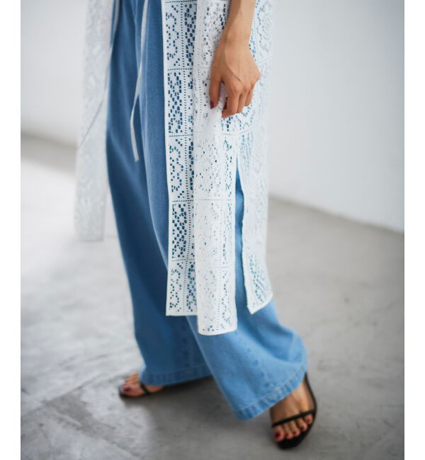 le.coeur blanc「ブロックレースロングジレ」|ベスト・ジレ|