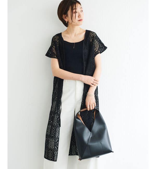 le.coeur blanc「ブロックレースロングジレ」|ベスト・ジレ|