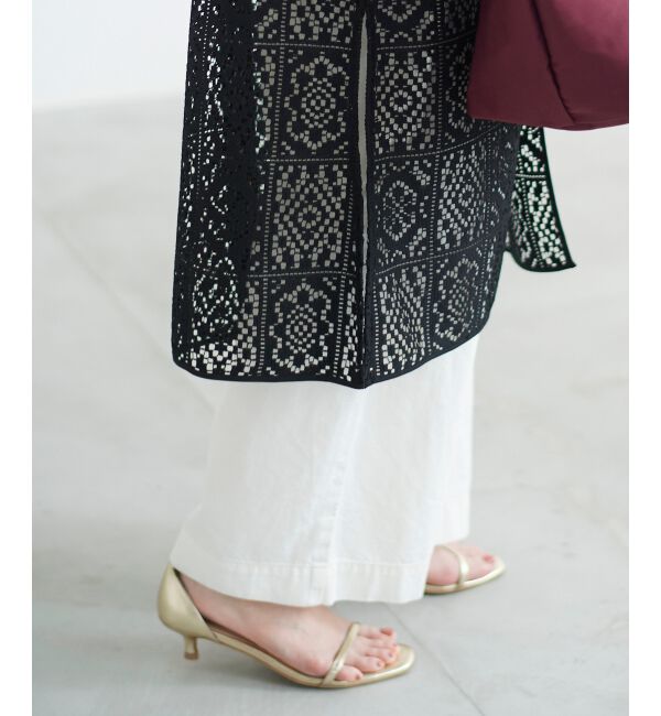 le.coeur blanc「ブロックレースロングジレ」|ベスト・ジレ|