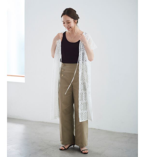 le.coeur blanc「ブロックレースロングジレ」|ベスト・ジレ|