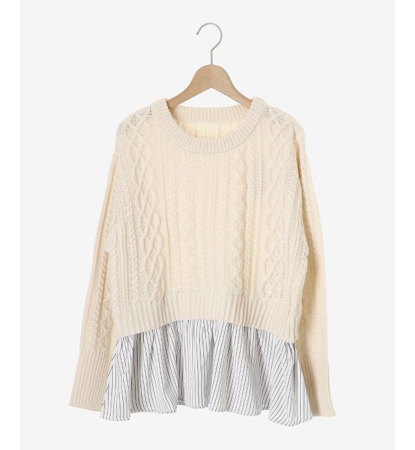  「シャツドッキングケーブルニット」|ニット・セーター|
