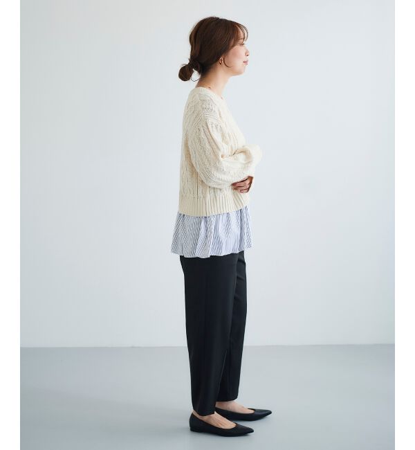  「シャツドッキングケーブルニット」|ニット・セーター|