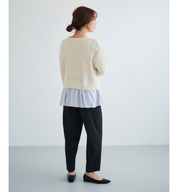  「シャツドッキングケーブルニット」|ニット・セーター|