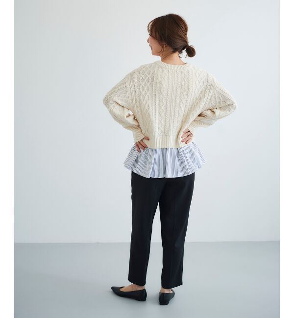 「シャツドッキングケーブルニット」|ニット・セーター|