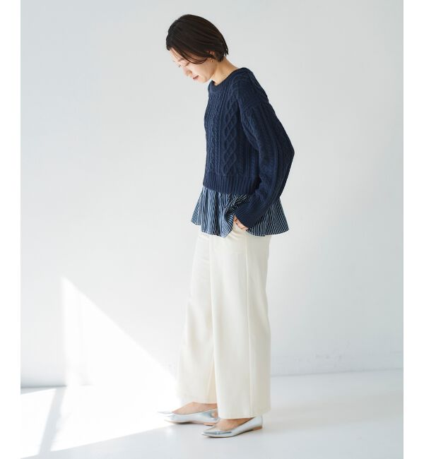  「シャツドッキングケーブルニット」|ニット・セーター|