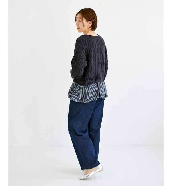  「シャツドッキングケーブルニット」|ニット・セーター|