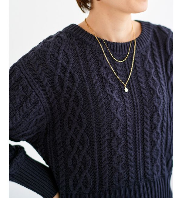  「シャツドッキングケーブルニット」|ニット・セーター|