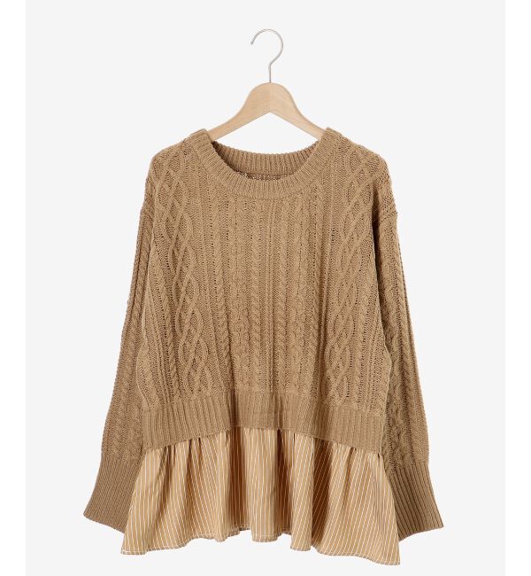  「シャツドッキングケーブルニット」|ニット・セーター|