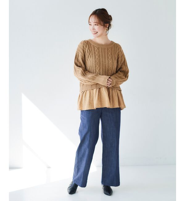  「シャツドッキングケーブルニット」|ニット・セーター|