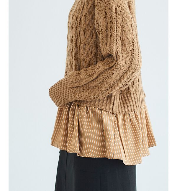  「シャツドッキングケーブルニット」|ニット・セーター|