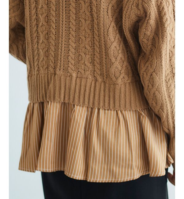  「シャツドッキングケーブルニット」|ニット・セーター|