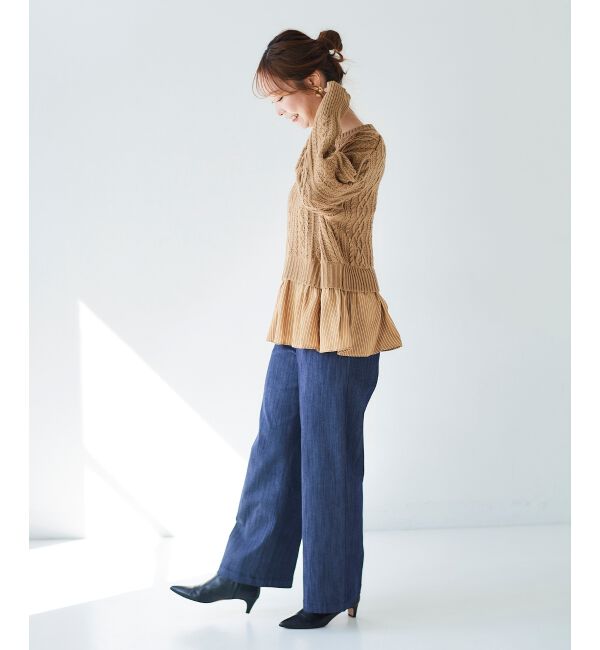  「シャツドッキングケーブルニット」|ニット・セーター|