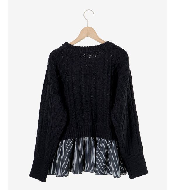  「シャツドッキングケーブルニット」|ニット・セーター|