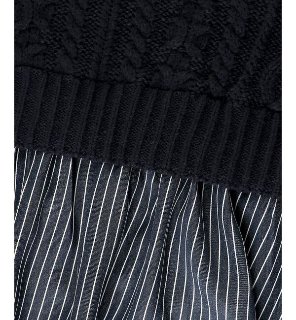  「シャツドッキングケーブルニット」|ニット・セーター|