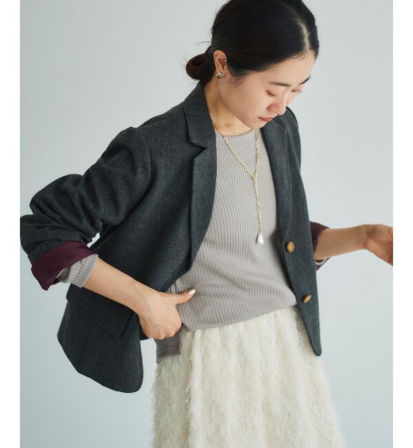le.coeur blanc「ヘリンボーン柄ショートテーラージャケット」|その他|