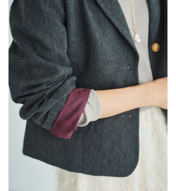 le.coeur blanc「ヘリンボーン柄ショートテーラージャケット」|その他|