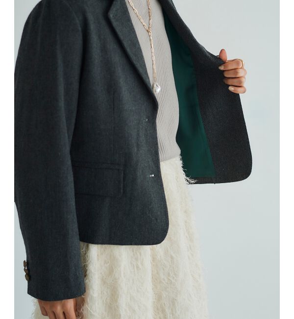 le.coeur blanc「ヘリンボーン柄ショートテーラージャケット」|その他|