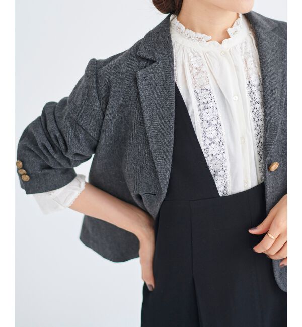 le.coeur blanc「ヘリンボーン柄ショートテーラージャケット」|その他|