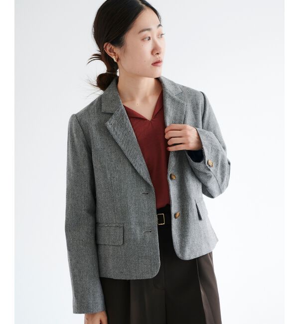 le.coeur blanc「ヘリンボーン柄ショートテーラージャケット」|その他|