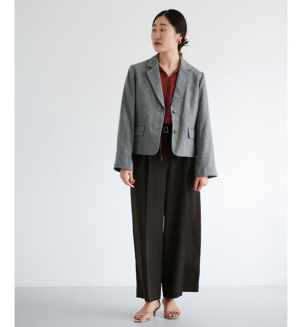 le.coeur blanc「ヘリンボーン柄ショートテーラージャケット」|その他|