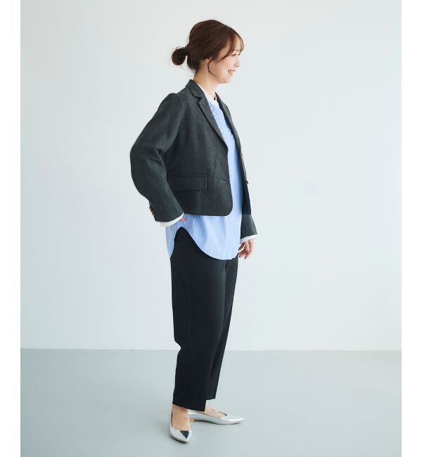 le.coeur blanc「ヘリンボーン柄ショートテーラージャケット」|その他|