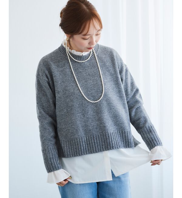  「フリルネック前釦ブラウス」|シャツ・ブラウス|