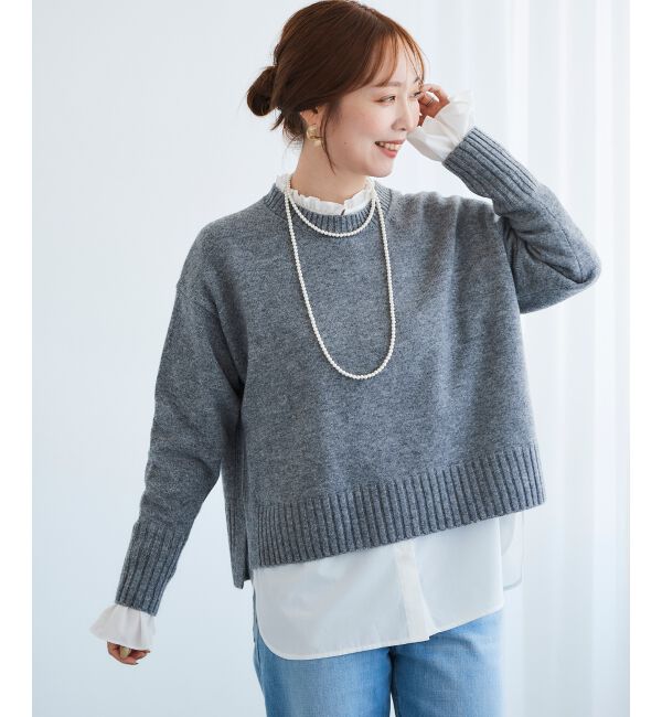  「フリルネック前釦ブラウス」|シャツ・ブラウス|