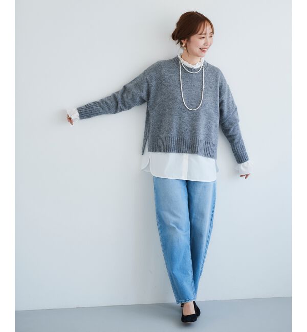  「フリルネック前釦ブラウス」|シャツ・ブラウス|