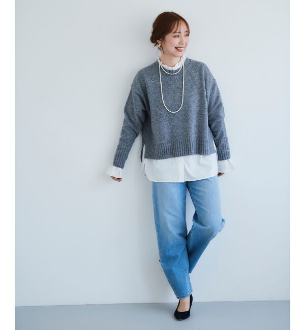  「フリルネック前釦ブラウス」|シャツ・ブラウス|