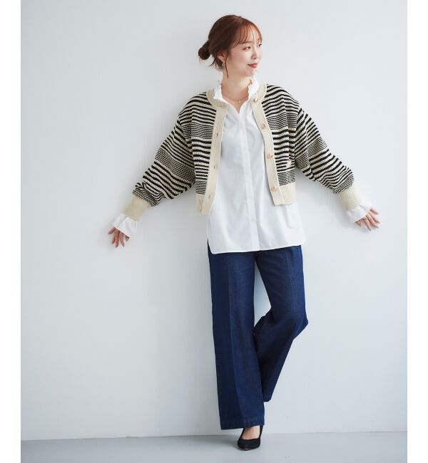  「フリルネック前釦ブラウス」|シャツ・ブラウス|