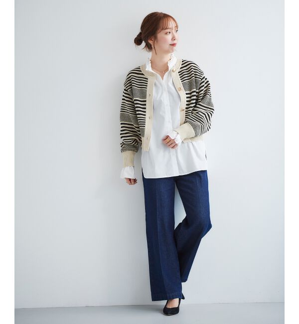  「フリルネック前釦ブラウス」|シャツ・ブラウス|