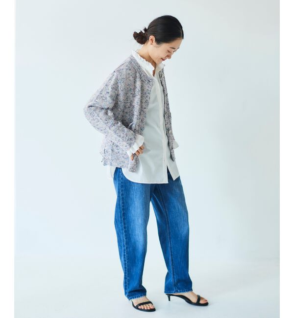  「フリルネック前釦ブラウス」|シャツ・ブラウス|