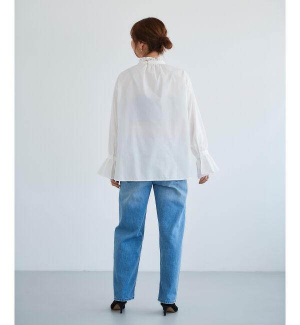  「フリルネック前釦ブラウス」|シャツ・ブラウス|