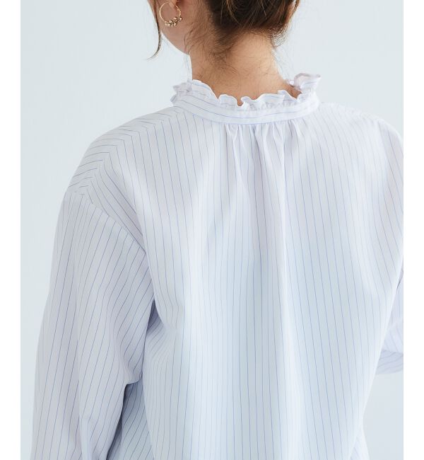  「フリルネック前釦ブラウス」|シャツ・ブラウス|