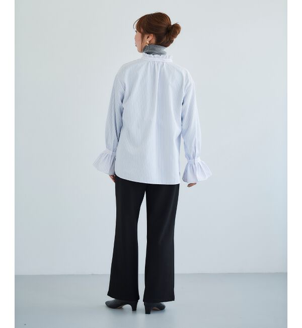  「フリルネック前釦ブラウス」|シャツ・ブラウス|