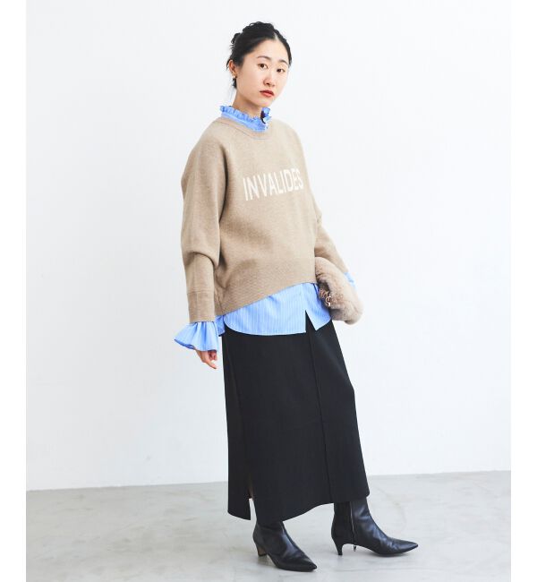  「フリルネック前釦ブラウス」|シャツ・ブラウス|