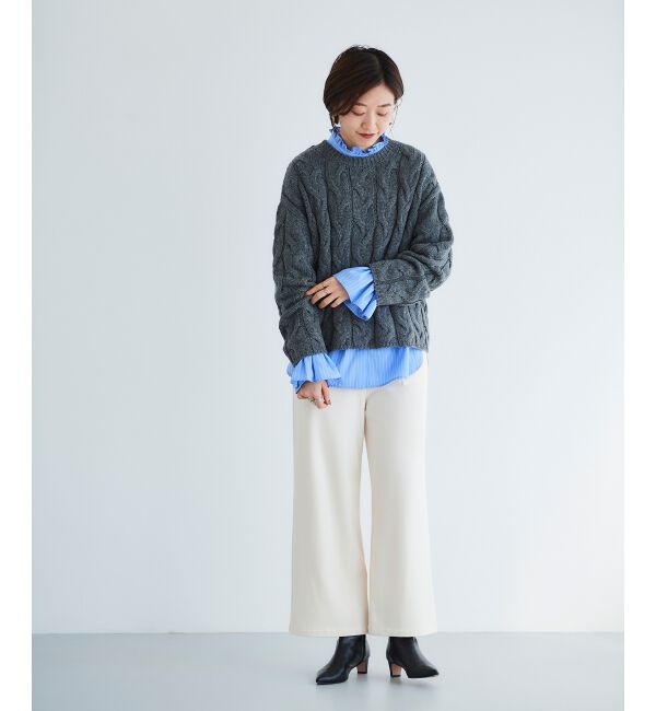  「フリルネック前釦ブラウス」|シャツ・ブラウス|