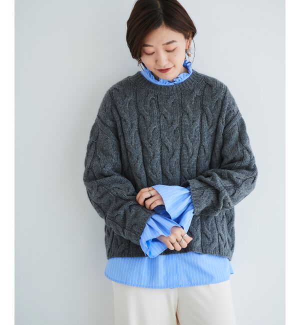  「フリルネック前釦ブラウス」|シャツ・ブラウス|