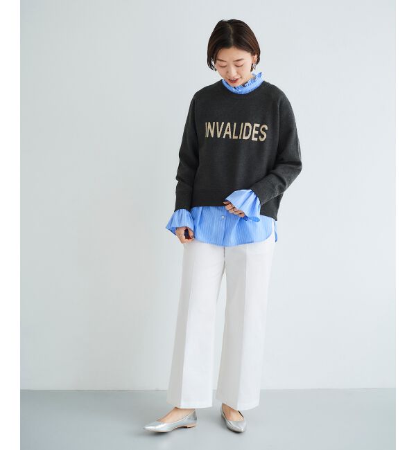  「フリルネック前釦ブラウス」|シャツ・ブラウス|