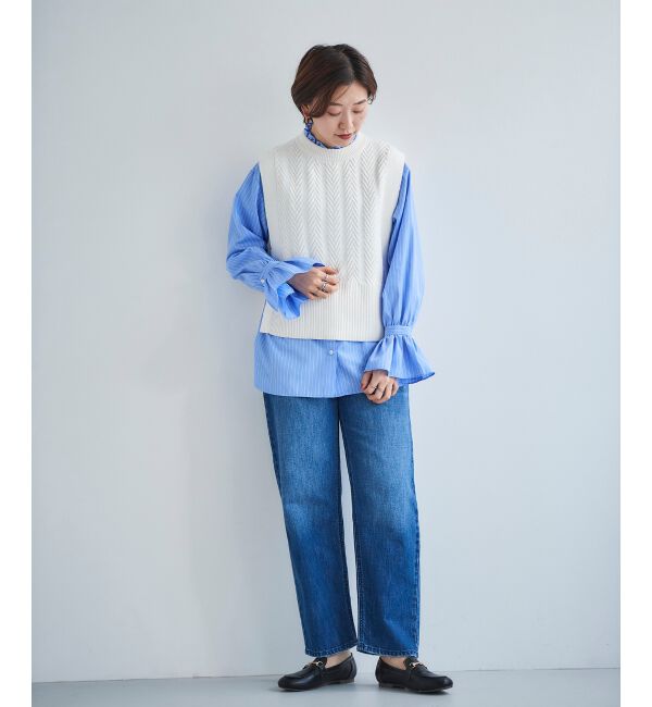  「フリルネック前釦ブラウス」|シャツ・ブラウス|