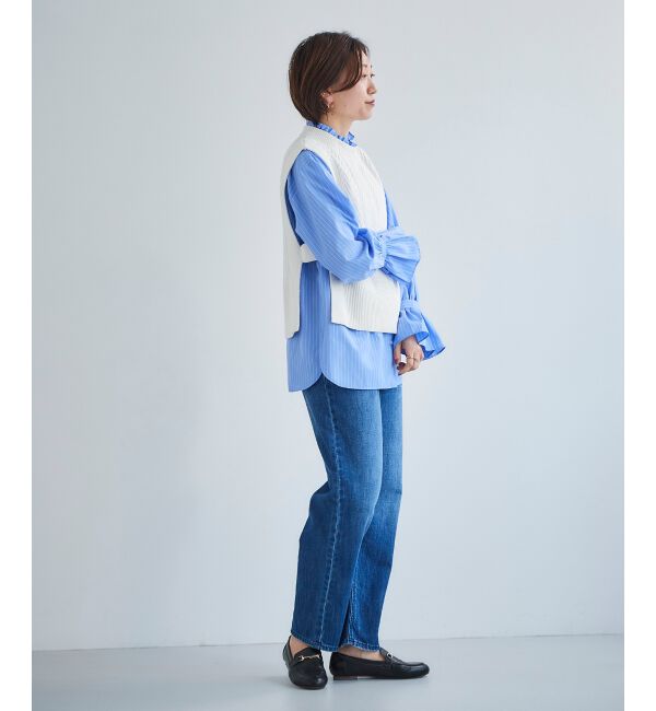  「フリルネック前釦ブラウス」|シャツ・ブラウス|