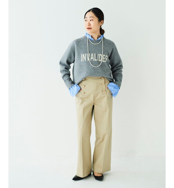  「フリルネック前釦ブラウス」|シャツ・ブラウス|