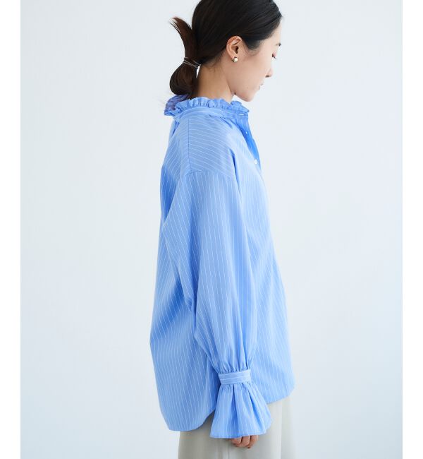  「フリルネック前釦ブラウス」|シャツ・ブラウス|