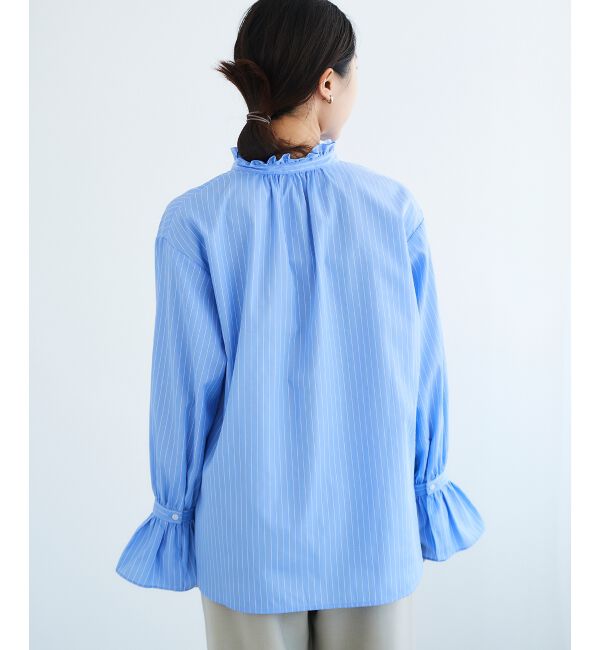  「フリルネック前釦ブラウス」|シャツ・ブラウス|