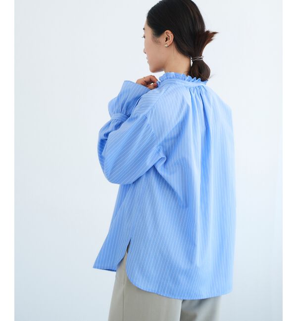  「フリルネック前釦ブラウス」|シャツ・ブラウス|