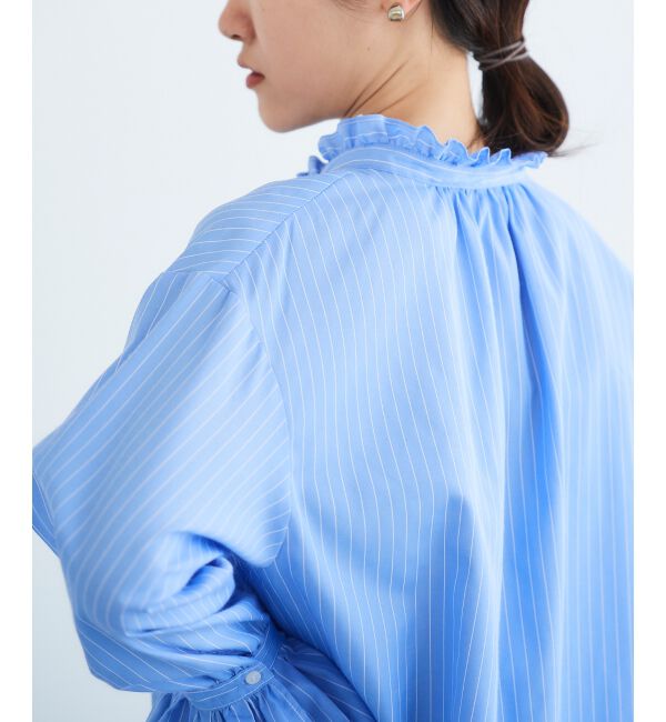  「フリルネック前釦ブラウス」|シャツ・ブラウス|