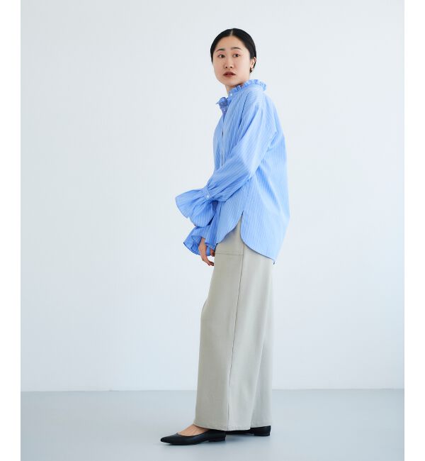  「フリルネック前釦ブラウス」|シャツ・ブラウス|