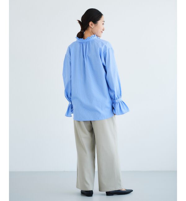  「フリルネック前釦ブラウス」|シャツ・ブラウス|